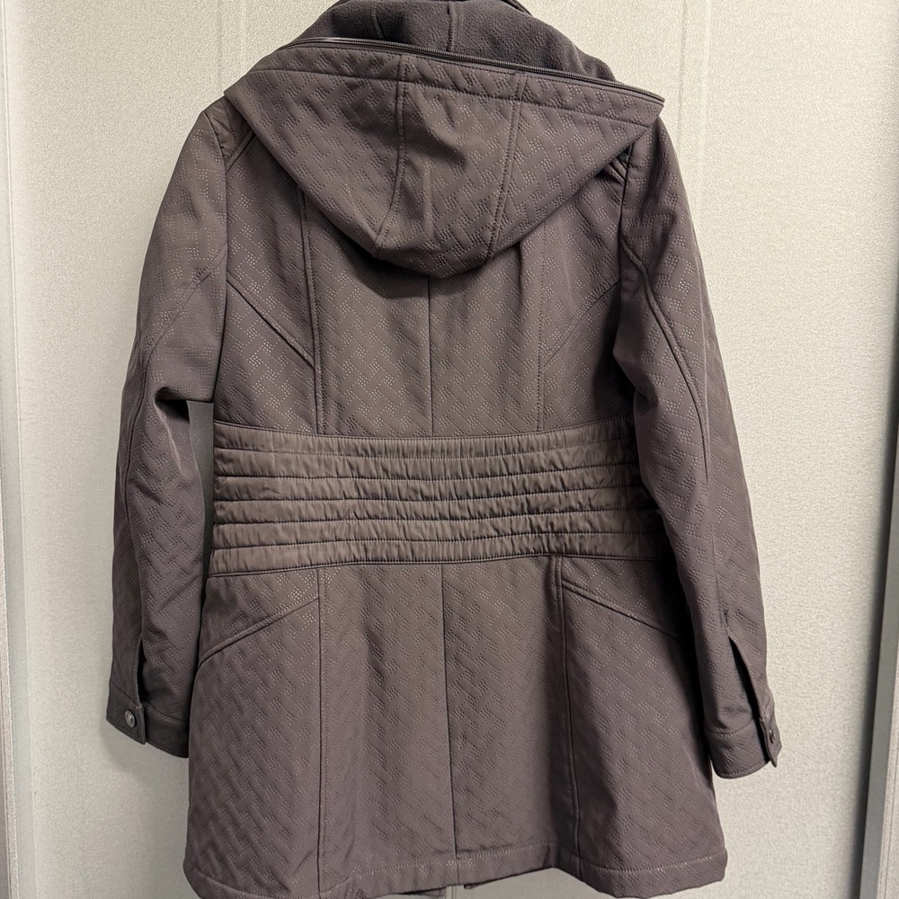 Kensie Quilted Hooded Jacket – Gray – Size L - Picture 4 of 5